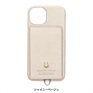 PEDIR(ペディール) シルエット iPhone13.14対応 カードポケット付 スマホケース(背面型) マークス(シャイニーベージュ)