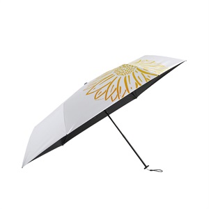 一級遮光UVミニ 折り畳み日傘 刺繍 ＜サンフラワー＞