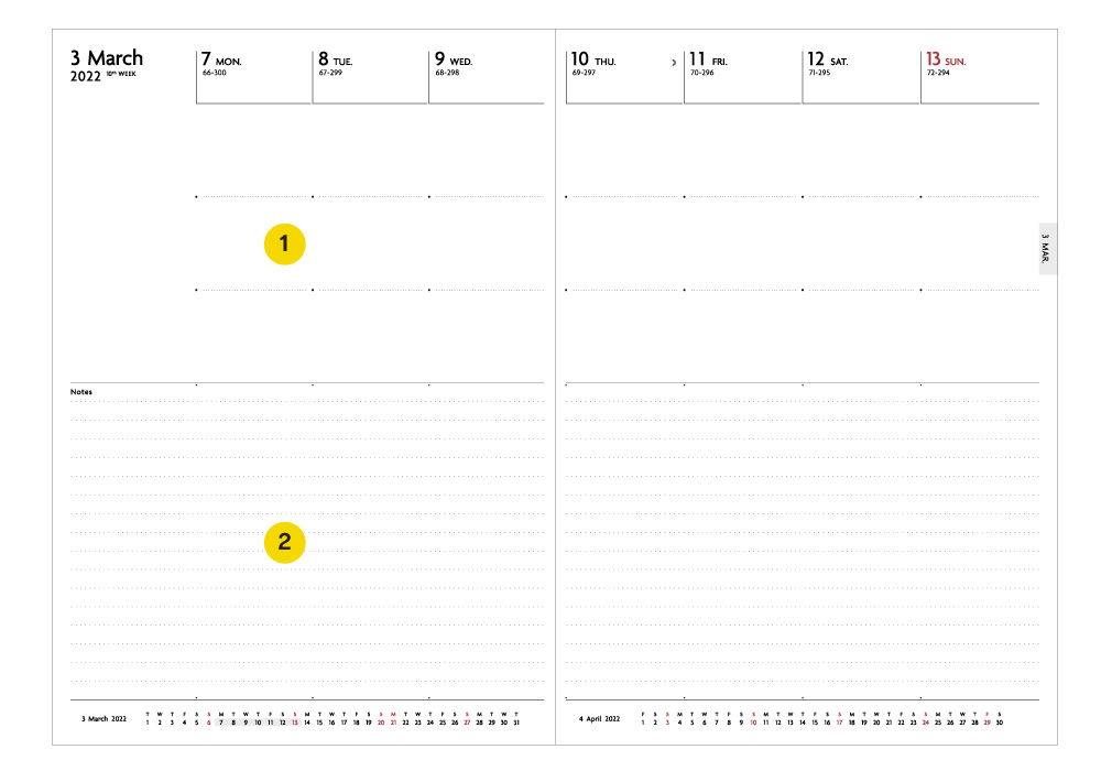 直営店限定 Edit 手帳 22 スケジュール帳 3月始まり 週間ノート セミa5 リフィル マークス公式通販
