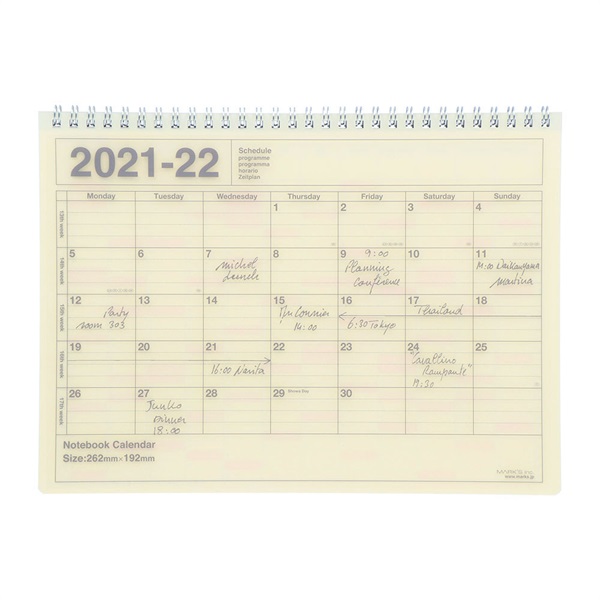 手帳 21 スケジュール帳 ダイアリー マンスリー 21年4月始まり B5変型 ノートブックカレンダー M マークス マークス公式通販