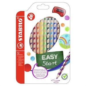 STABILO スタビロ かきかた色鉛筆 イージーカラー･右利き用 12色セット 持ち方学習色鉛筆 4.2mm