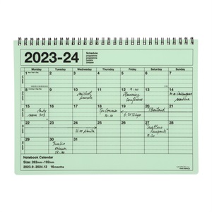 【直営店限定】マークス 手帳 2024 スケジュール帳 2023年9月始まり 月間ブロック B5変型 ノートブックカレンダー・M