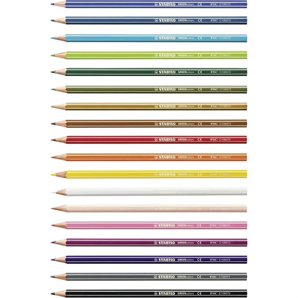 STABILO スタビロ グリーンカラー 18色セット 色鉛筆 3mm | マークス
